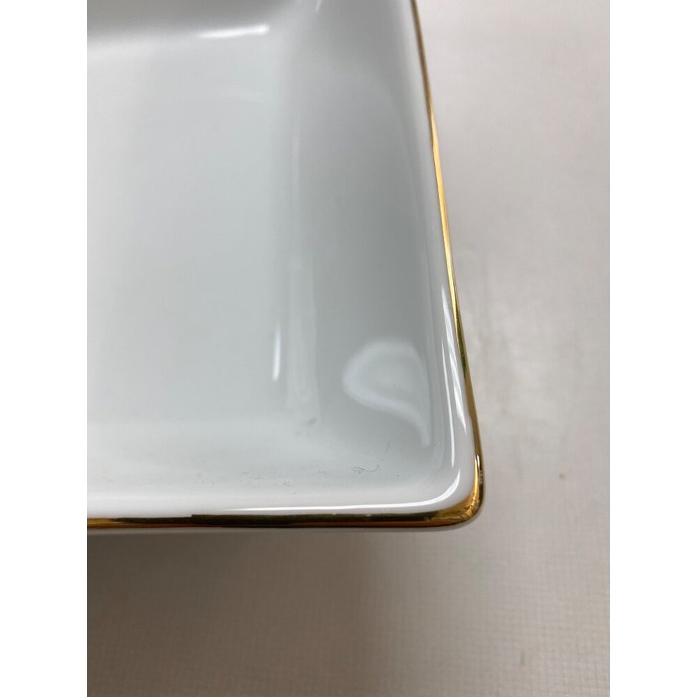 Charter Club Grand Buffet Fine Line Gold Trim Square Serving Bowl - Picture 3 of 7
